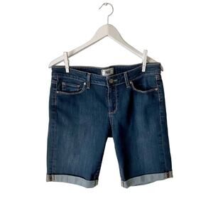 Paige Kayla Dark Wash Denim Cuffed Shorts Size 30